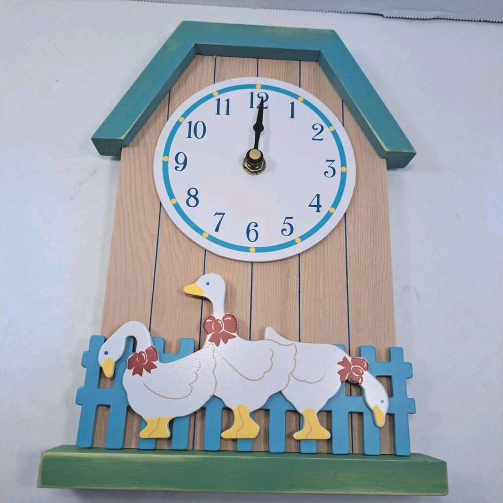 New Vintage Avon The Gift Collection Country Goose Minute By Minute Clock Tested
